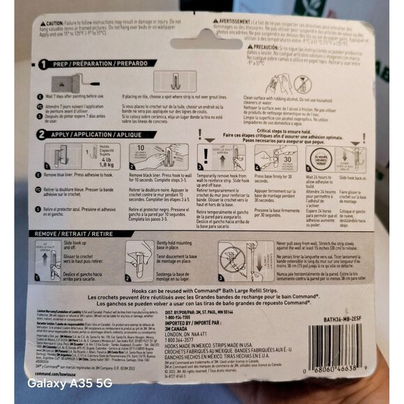 3M Command Large Matte Black Double Hooks Damage-Free Hanging Holds Up To 4 Lb W - Picture 7 of 7